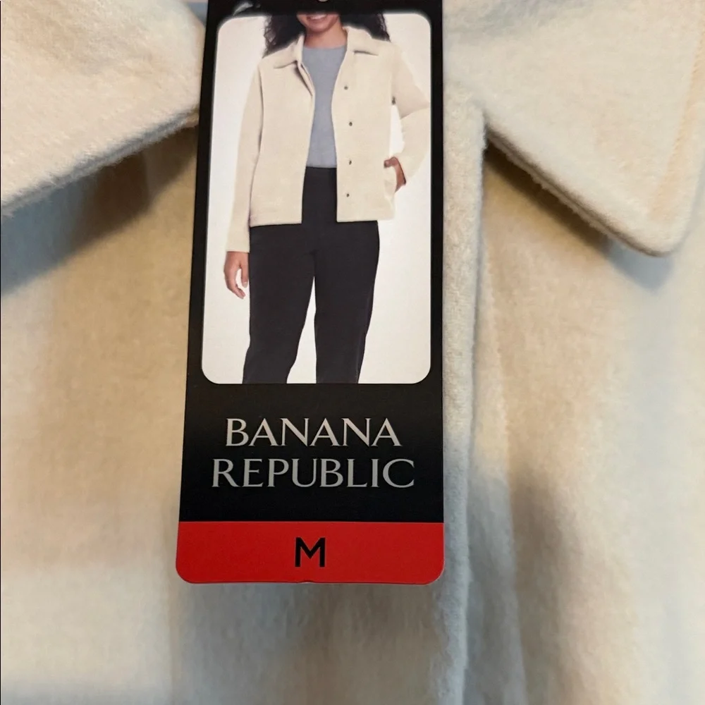 Banana Republic women’s size medium cream snap jacket. NWT Great - Picture 4 of 6